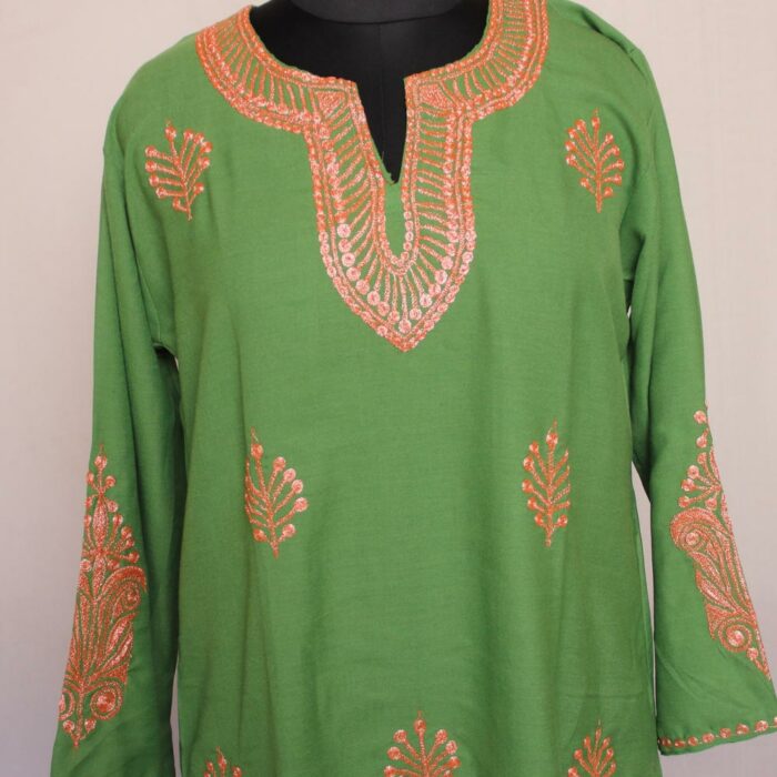 Green Summer Cool Cotton Boti Dar Tilla Kurta