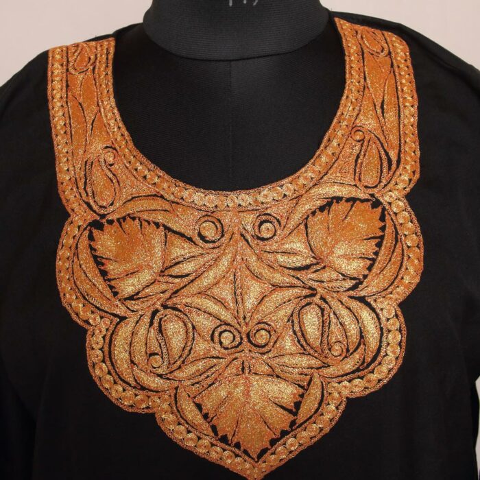 Black Summer Cool Cotton Tilla Short Kurta - Image 2