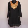 Black Summer Cool Cotton Tilla Short Kurta