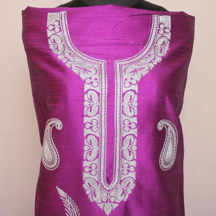 Purple Silk Zari Work 2Pc Suit - Image 2