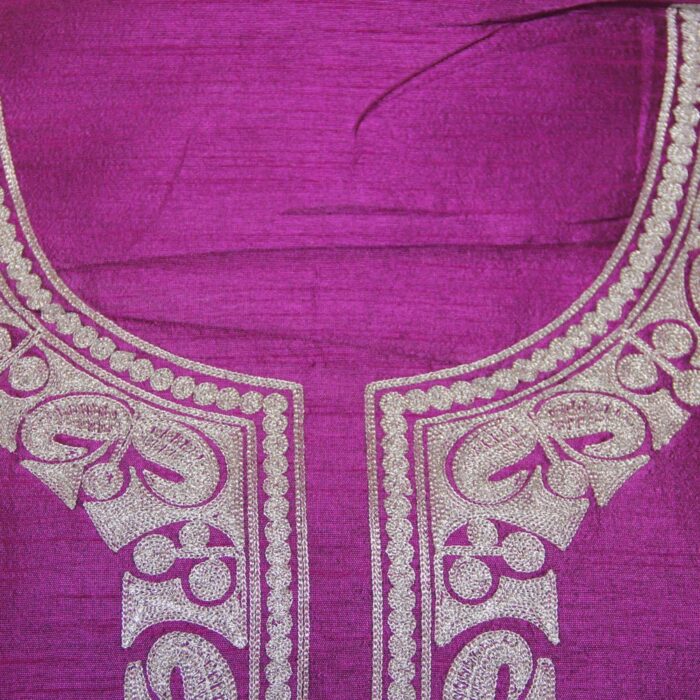 Purple Silk Zari Work 2Pc Suit - Image 3