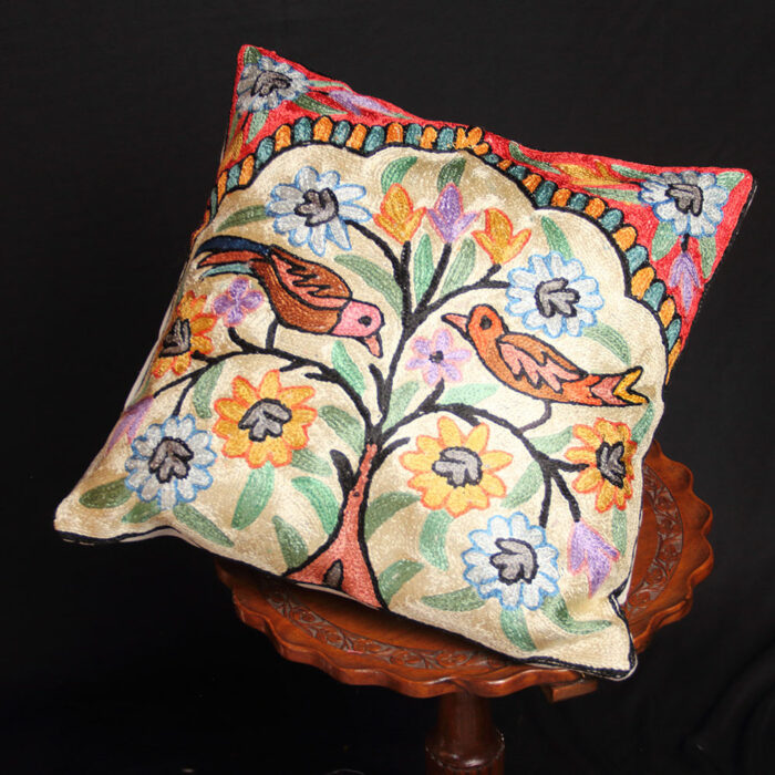 Tree of Life Chainstitch Cushion Cover 16×16 (Pair)