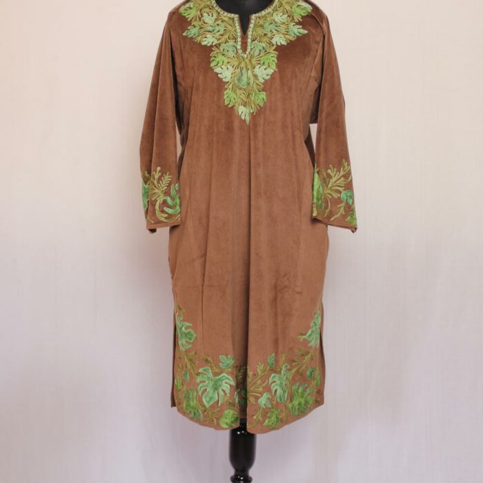 Brownish Velvet Aari Pheran - Image 2