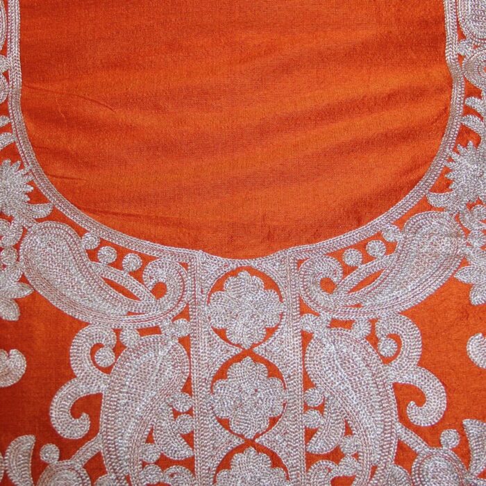 Orange Silk Zari Work 2Pc Suit - Image 3