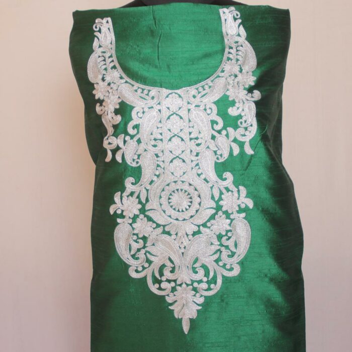 Green Silk Zari Work 2Pc Suit - Image 2