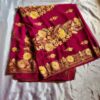 Magenta Pink Georgette Embroidered Saree