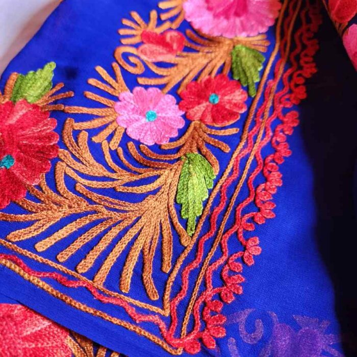 Blue Georgette Embroidered Saree - Image 2