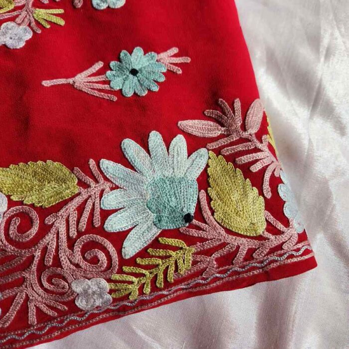 Maroon B Georgette Embroidered Saree - Image 2