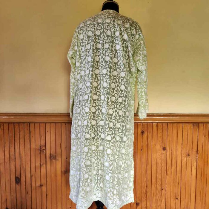 Pastel Green Georgette All Over Aari Kurta - Image 4