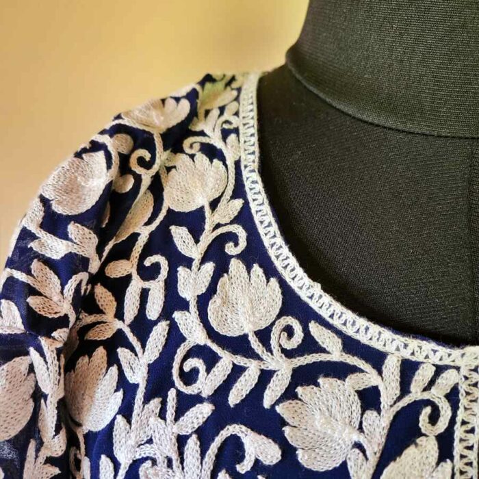 Blue Georgette All Over Aari Kurta - Image 4
