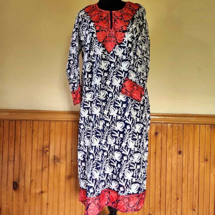 Blue Georgette All Over Aari Kurta - Image 2