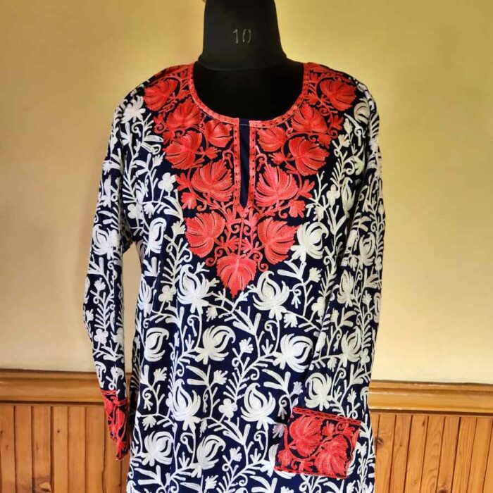 Blue Georgette All Over Aari Kurta
