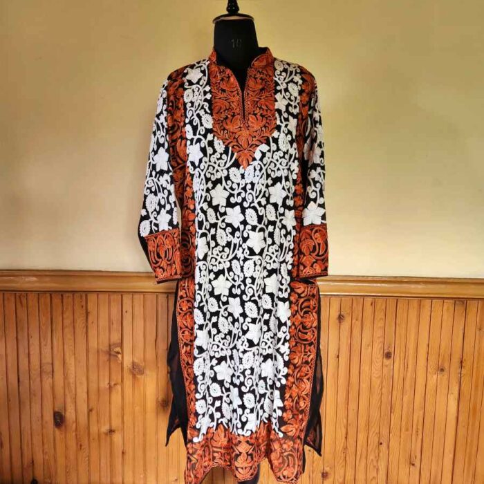 Black Designer Georgette Kurta With All Over Aari - Image 2