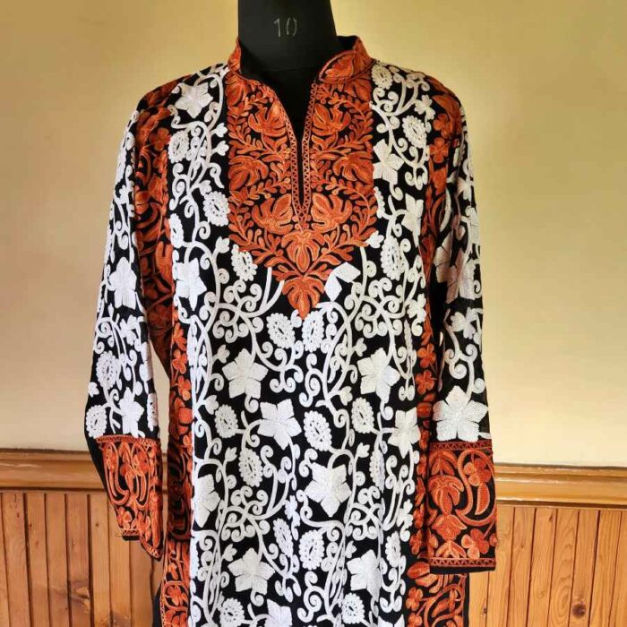 Black Designer Georgette Kurta With All Over Aari