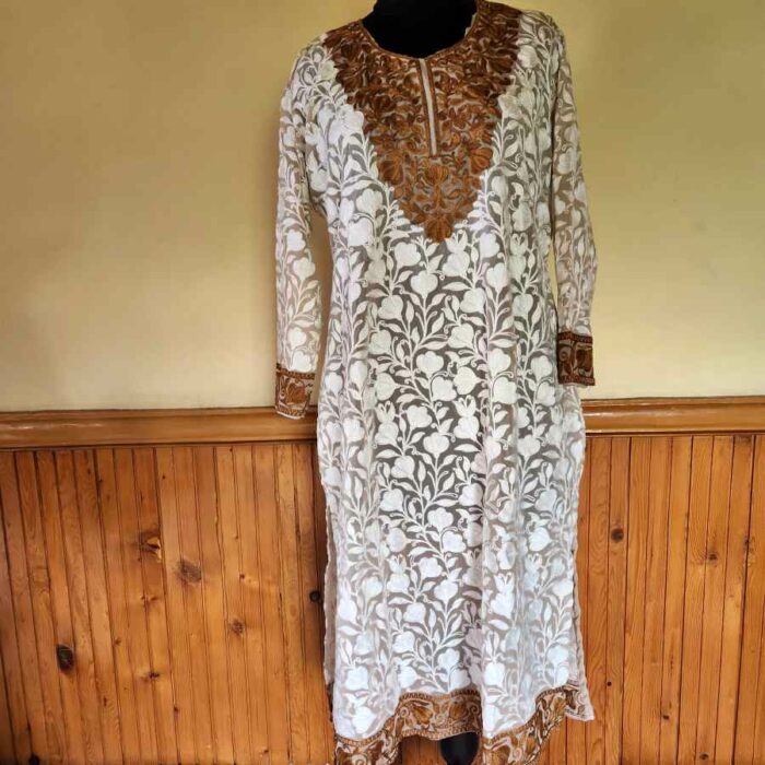 Light Brown Georgette All Over Aari Kurta - Image 2