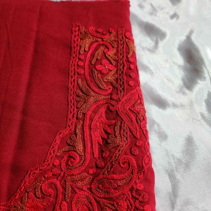 Maroon Lizzi Bizzi 2pc Suit with Hand Aari Work - Image 4