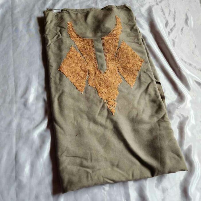 Grey Spun Kashmiri Hand Aari 2Pc Suit miss - Image 3