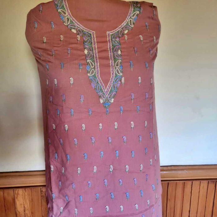 Nunchai Pink Lizi Bizzi 2pc Suit with Hand Aari Work - Image 2