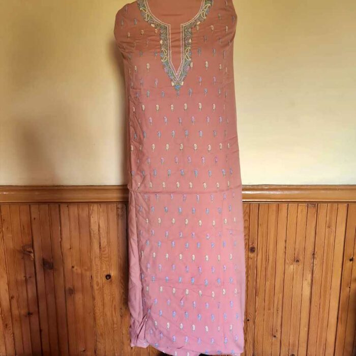 Nunchai Pink Lizi Bizzi 2pc Suit with Hand Aari Work - Image 5