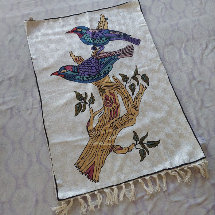 Birds on Tree 3x2 Kashmiri Chainstitch Wall Hanging