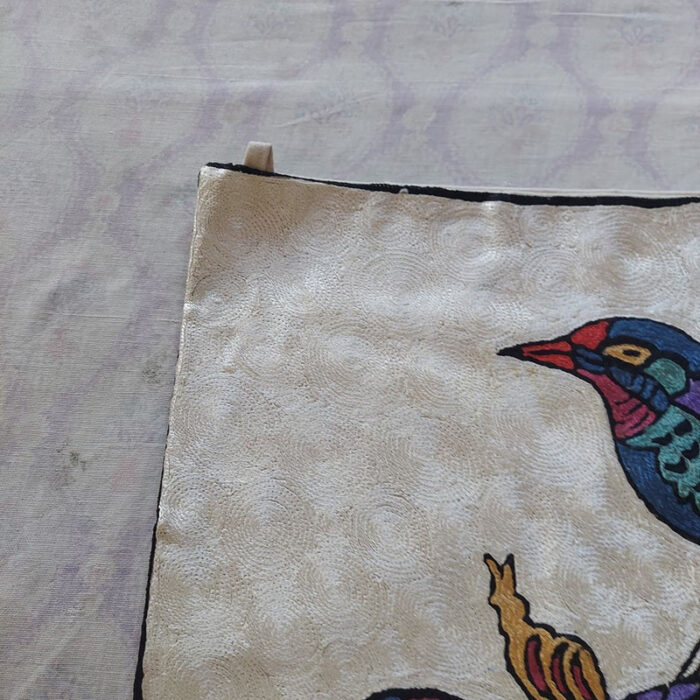 Birds on Tree 3x2 Kashmiri Chainstitch Wall Hanging - Image 2