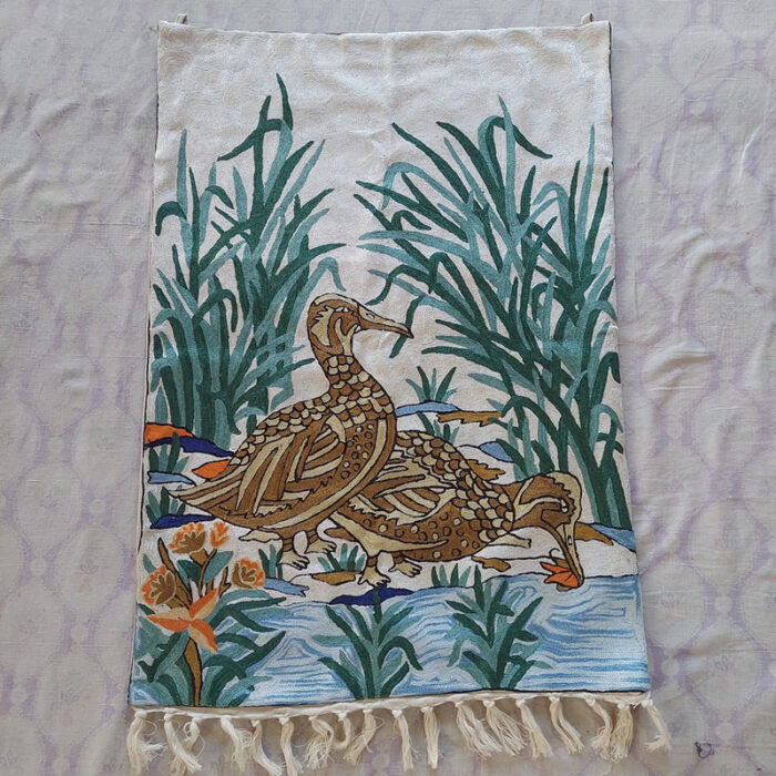 Ducks 3x2 Kashmiri Chainstitch Wall Hanging