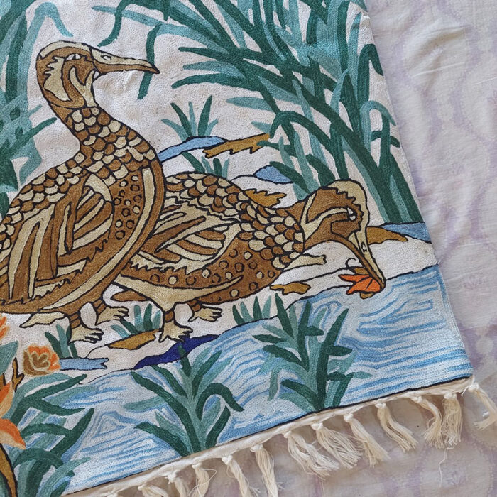 Ducks 3x2 Kashmiri Chainstitch Wall Hanging - Image 2