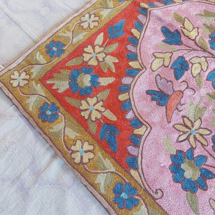 Tree of Life Wall Hanging - Kashmiri Silk Chainstitch Tapestry - Handmade Home Decor - Unique Wall Art - Ethically Sourced - Image 2