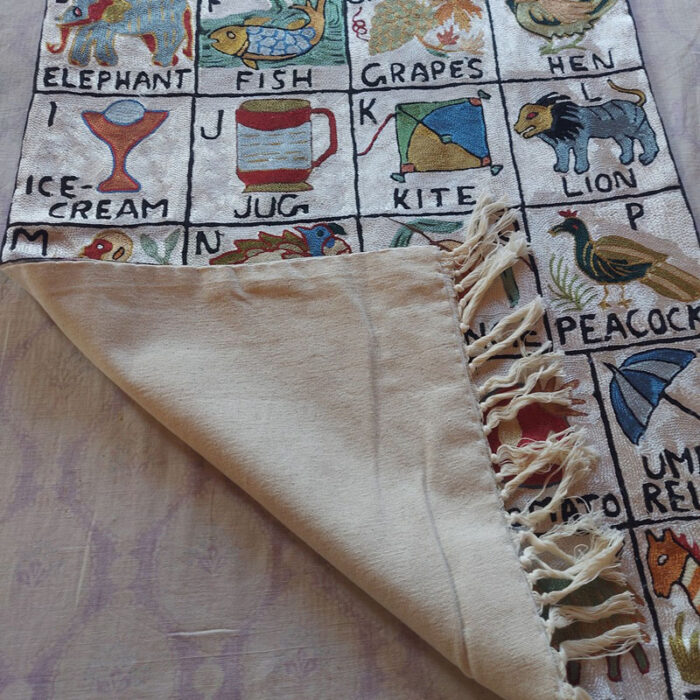 Unique and Magical Kashmiri Alphabets Chainstitch Wall Hanging - Image 4