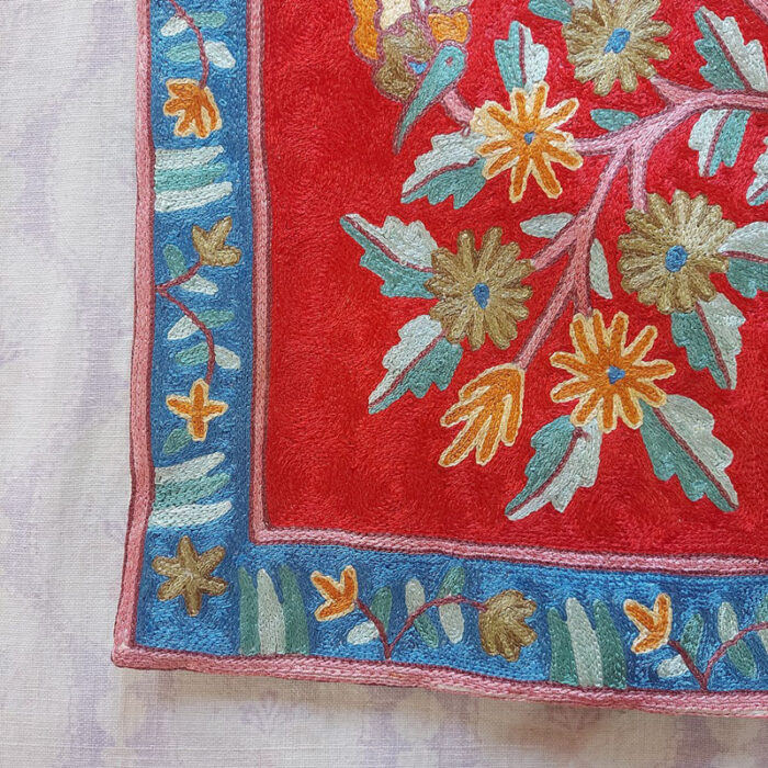 Handcrafted Kashmiri Silk Chainstitch 3x2 Wall Art - Tree of Life - Image 2
