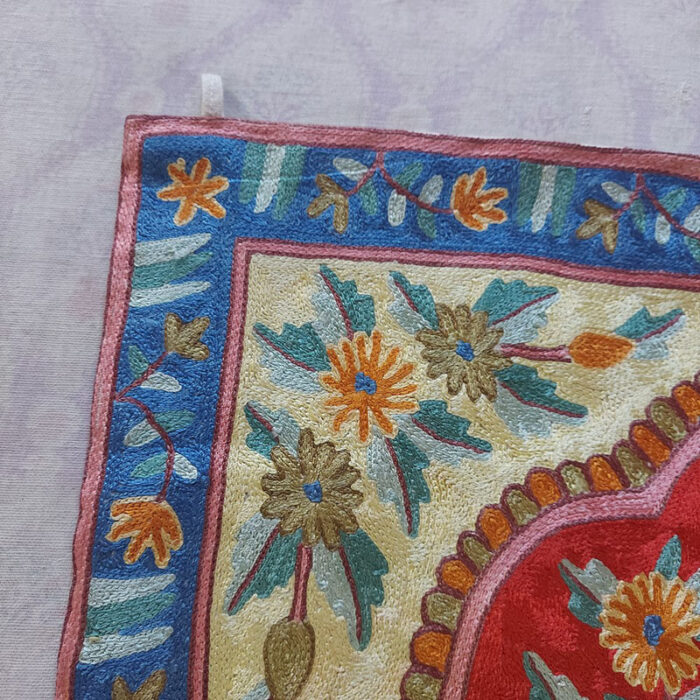 Handcrafted Kashmiri Silk Chainstitch 3x2 Wall Art - Tree of Life - Image 3