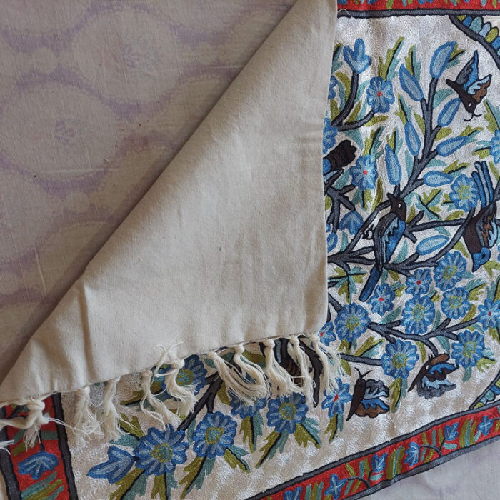Handmade Silk Kashmiri Wall Hanging with Tree of Life Motif 3x2 ft - Image 4