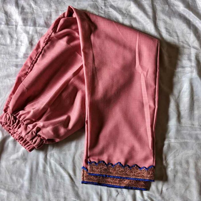 Pink Antique Ruby Cotton Tilla Kurta with Pant - Image 5