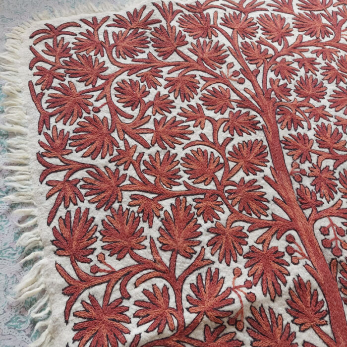 Exclusive Chinar Namda Rug 6×4Ft Pure Wool Handmade Double Work Aari Embroidered - Image 2