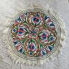 3ft Bloom Round Handmade Pure Wool Aari Embroidered Namda Rug