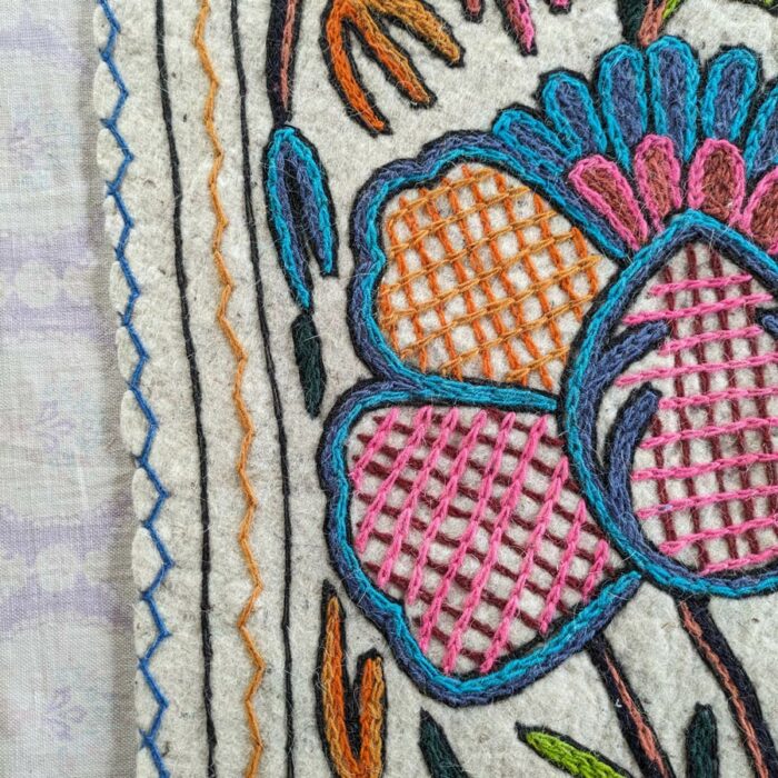 Floral Rectangle Rug, 3Ft×2Ft Handmade Namda Rug - Image 2