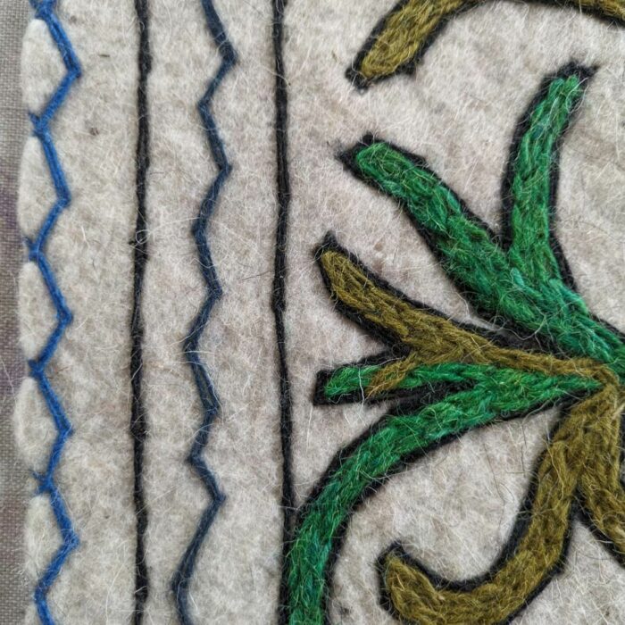 Sabz Rectangle Rug, 3Ft×2Ft Handmade Namda Rug - Image 2