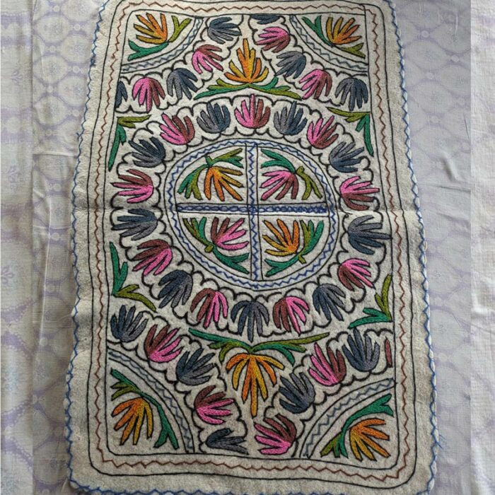 5x3 Shahi Handmade Aari Embroidered Wool Namda