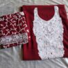 Maroon Georgette 3 Piece Suit With Aari Work