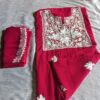 Magenta Pink Georgette 3 Piece Suit With Aari and Zari Work
