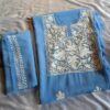 Powder Blue Georgette 3 Piece Suit With Aari and Zari Work
