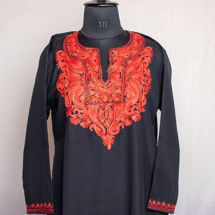 Black Ruby Cotton Aari Kurta