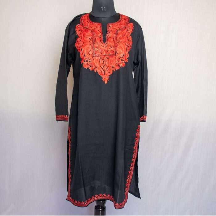 Black Ruby Cotton Aari Kurta - Image 2