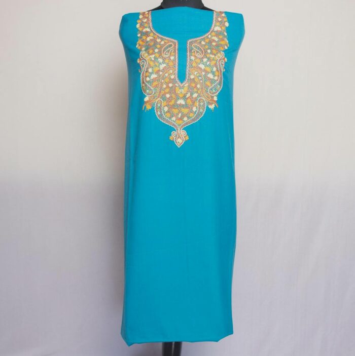 Blue Summer Cool 2pc Suit with Aari Handwork - Image 2