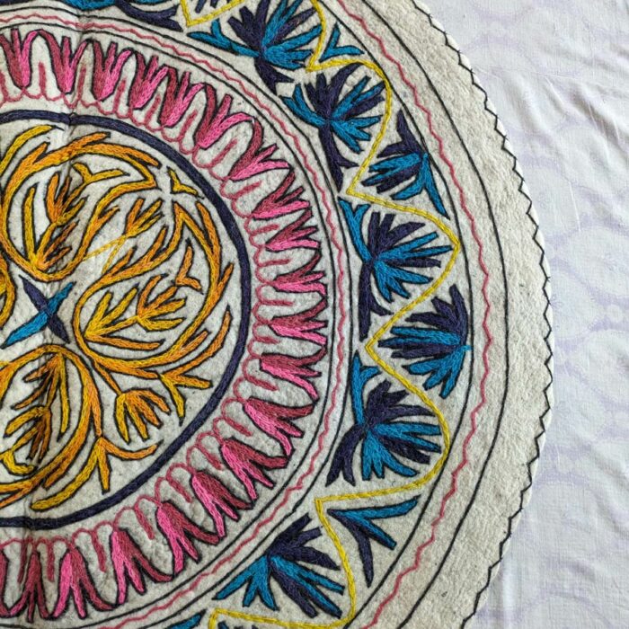 Budshah Handmade Aari Embroidered Wool Namda 4ft - Image 3