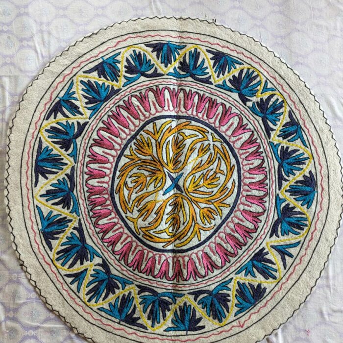 Budshah Handmade Aari Embroidered Wool Namda 4ft
