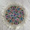 Chinari 3ft Round Handmade Pure Wool Aari Embroidered Namda Rug