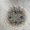 Char Bagh 3ft Round Handmade Pure Wool Aari Embroidered Namda Rug
