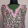 Green Crush Cotton 2pc Suit with Jali Aari Work