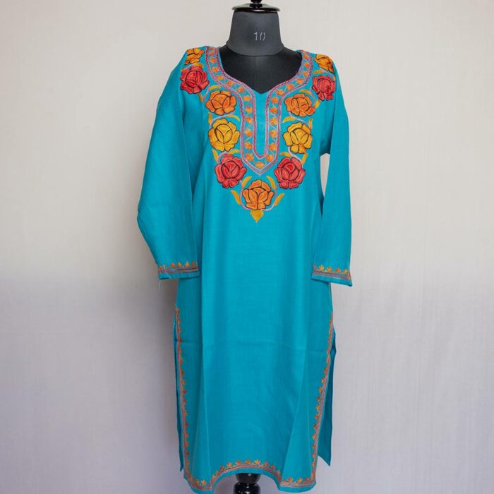 Ferozi Ruby Cotton Aari Kurta - Image 2